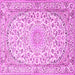 Square Medallion Pink Traditional Rug, tr1587pnk