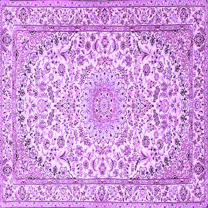 Square Medallion Purple Traditional Rug, tr1587pur