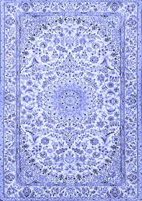 Medallion Blue Traditional Rug, tr1587blu