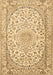 Machine Washable Medallion Brown Traditional Rug, wshtr1587brn