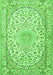 Serging Thickness of Machine Washable Medallion Green Traditional Area Rugs, wshtr1587grn