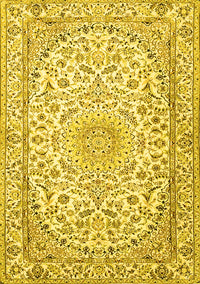 Medallion Yellow Traditional Rug, tr1587yw