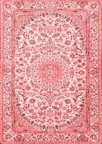 Medallion Red Traditional Rug, tr1587red