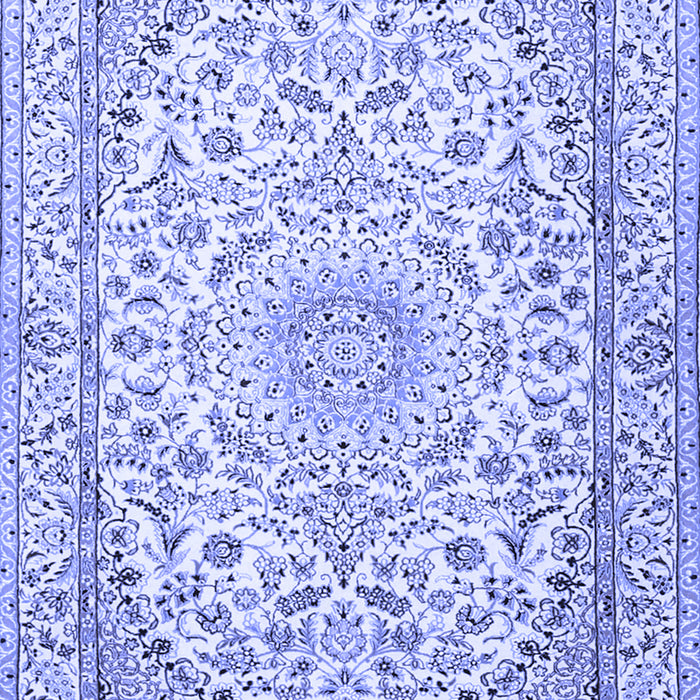 Medallion Blue Traditional Rug, tr1587blu