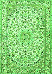 Medallion Green Traditional Rug, tr1587grn