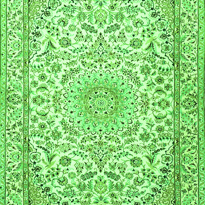 Medallion Green Traditional Rug, tr1587grn