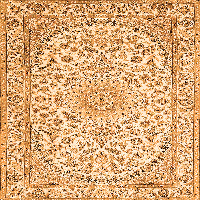 Serging Thickness of Medallion Orange Traditional Rug, tr1587org