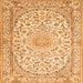 Serging Thickness of Medallion Orange Traditional Rug, tr1587org