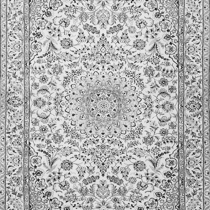 Serging Thickness of Machine Washable Medallion Gray Traditional Rug, wshtr1587gry