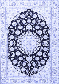 Medallion Blue Traditional Rug, tr1588blu