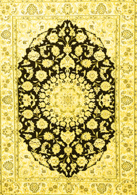 Medallion Yellow Traditional Rug, tr1588yw