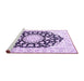 Sideview of Machine Washable Medallion Purple Traditional Area Rugs, wshtr1588pur