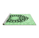 Sideview of Machine Washable Medallion Emerald Green Traditional Area Rugs, wshtr1588emgrn