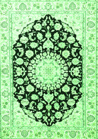 Medallion Green Traditional Rug, tr1588grn