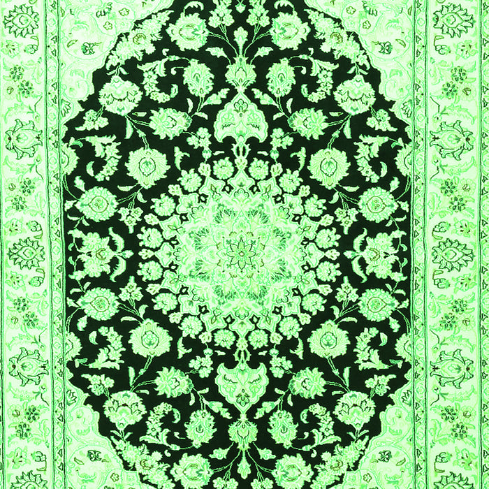 Medallion Green Traditional Rug, tr1588grn