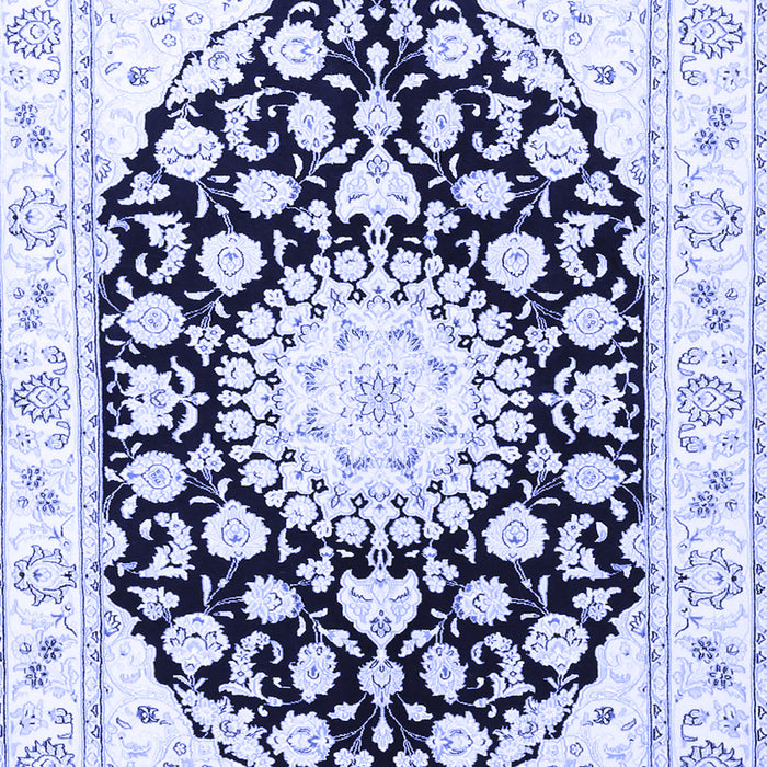 Medallion Blue Traditional Rug, tr1588blu
