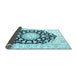 Sideview of Medallion Light Blue Traditional Rug, tr1588lblu