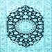 Square Medallion Light Blue Traditional Rug, tr1588lblu