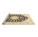 Sideview of Machine Washable Medallion Brown Traditional Rug, wshtr1588brn