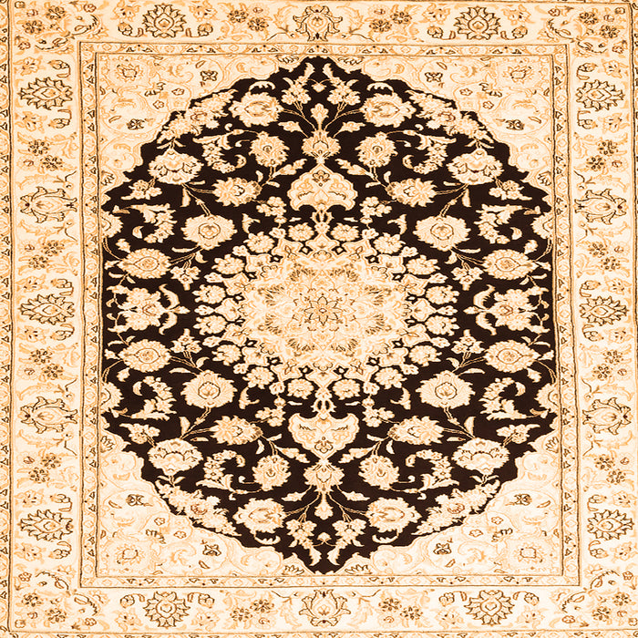Serging Thickness of Medallion Orange Traditional Rug, tr1588org