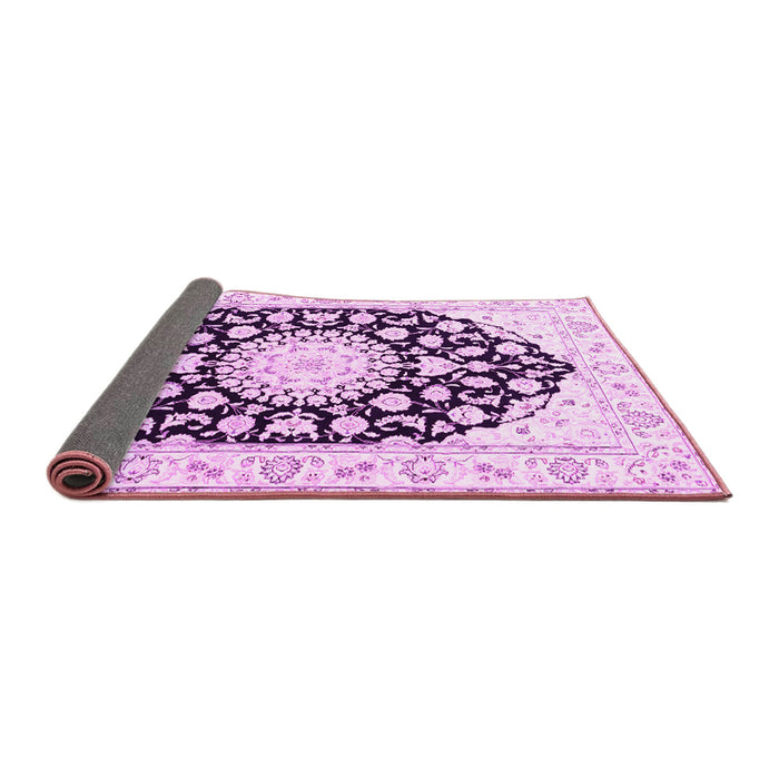 Sideview of Medallion Pink Traditional Rug, tr1588pnk