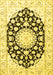 Machine Washable Medallion Yellow Traditional Rug, wshtr1588yw