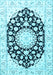 Medallion Light Blue Traditional Rug, tr1588lblu