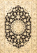 Machine Washable Medallion Brown Traditional Rug, wshtr1588brn