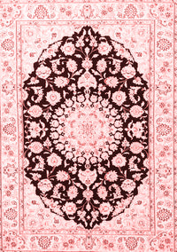 Medallion Red Traditional Rug, tr1588red