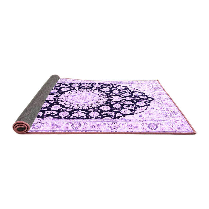 Sideview of Medallion Purple Traditional Rug, tr1588pur