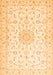 Serging Thickness of Machine Washable Medallion Orange Traditional Area Rugs, wshtr1589org