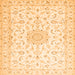 Serging Thickness of Medallion Orange Traditional Rug, tr1589org