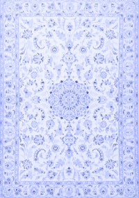 Medallion Blue Traditional Rug, tr1589blu