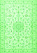 Serging Thickness of Machine Washable Medallion Green Traditional Area Rugs, wshtr1589grn