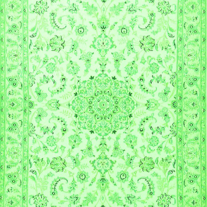 Serging Thickness of Machine Washable Medallion Green Traditional Area Rugs, wshtr1589grn