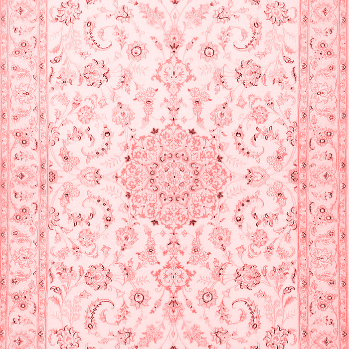 Machine Washable Medallion Red Traditional Rug, wshtr1589red