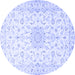 Round Medallion Blue Traditional Rug, tr1589blu