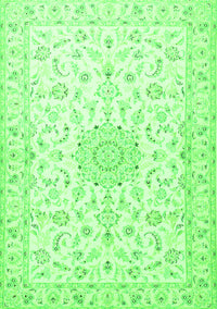 Medallion Green Traditional Rug, tr1589grn