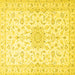 Square Medallion Yellow Traditional Rug, tr1589yw