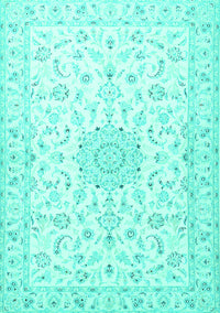 Medallion Turquoise Traditional Rug, tr1589turq