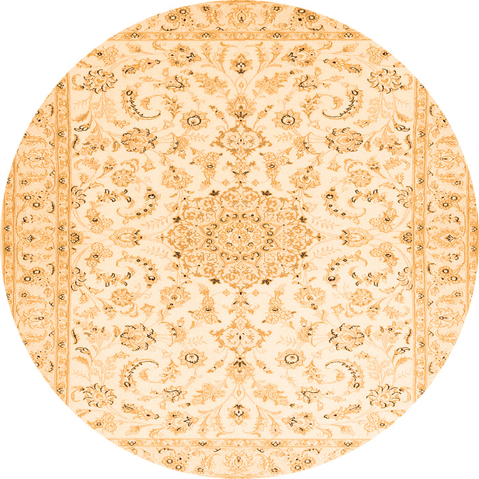 Machine Washable Medallion Orange Traditional Area Rugs, wshtr1589org