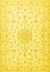 Medallion Yellow Traditional Rug, tr1589yw