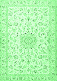 Medallion Emerald Green Traditional Rug, tr1589emgrn