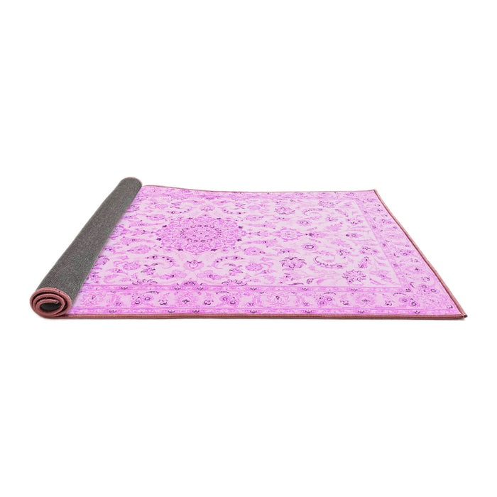 Sideview of Medallion Pink Traditional Rug, tr1589pnk