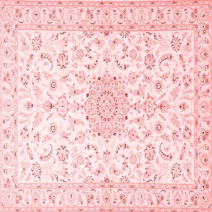 Machine Washable Medallion Red Traditional Rug, wshtr1589red