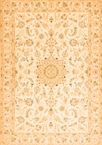 Medallion Orange Traditional Rug, tr1589org