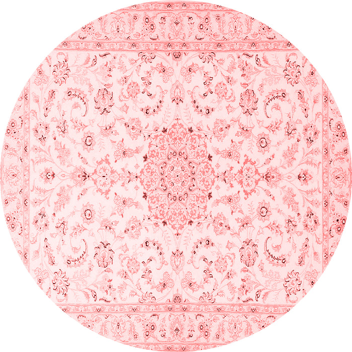 Machine Washable Medallion Red Traditional Rug, wshtr1589red