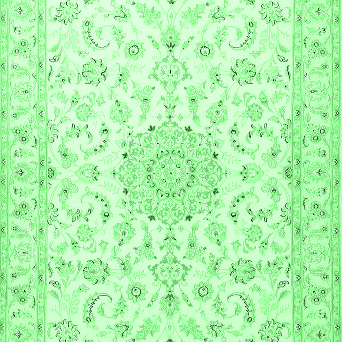 Machine Washable Medallion Emerald Green Traditional Area Rugs, wshtr1589emgrn