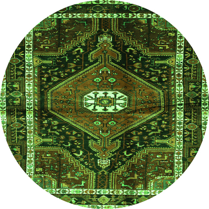 Square Persian Green Traditional Rug, tr158grn