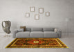 Machine Washable Persian Yellow Traditional Rug in a Living Room, wshtr158yw